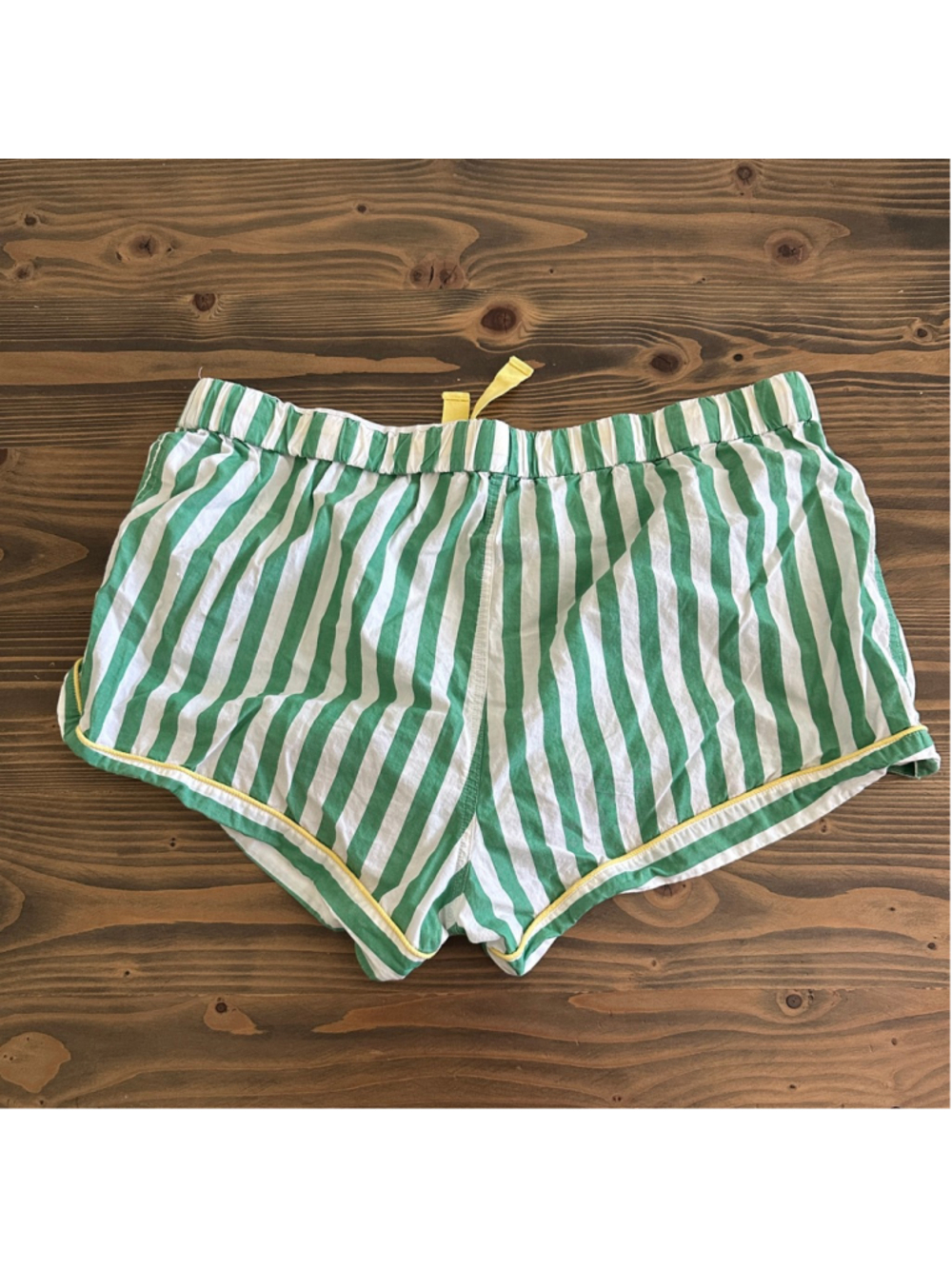 J.Crew Pajama Shorts Womens Large Green White Stripe Cotton Sleep Shorts - Picture 3 of 6